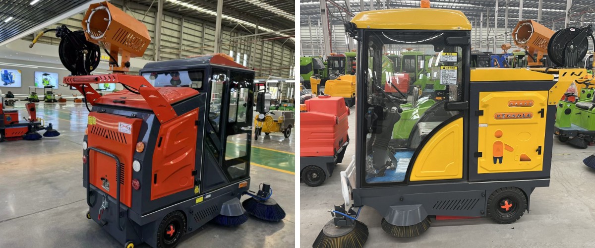 Nueva barredora con operador a bordo, cabina completamente cerrada y sistema de doble ventilador: no deja hojas atrás. Nueva barredora con operador a bordo, cabina completamente cerrada y sistema de doble ventilador: no deja hojas atrás.